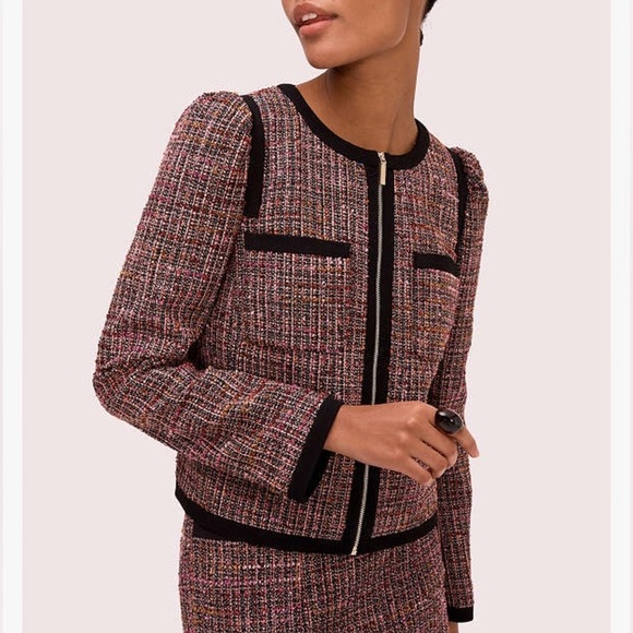 Kate Spade Puff Sleeve Tweed Jacket - Picture 4 of 7
